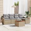 vidaXL Gartensofa-set 6 pcs Beige und Hellgrau Poly-Rattan