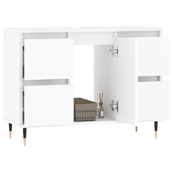 vidaXL Badschrank Wei&szlig; 80x33x60 cm Holzwerkstoff