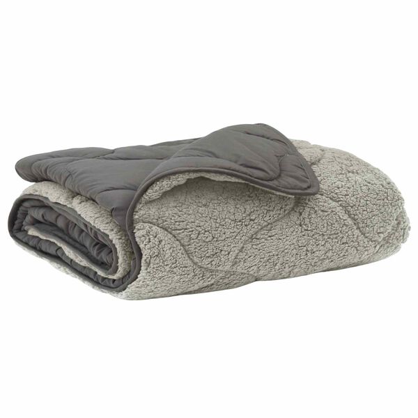 vidaXL Sommerdecke Hellgrau 140 x 220 cm Mikrofaser und Teddy-Fleece