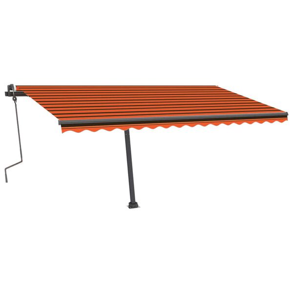 vidaXL Markise Manuell Einziehbar mit LED 400x300 cm Orange und Braun