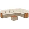 vidaXL 8-tlg. Garten-Sofagarnitur mit Kissen Beige Poly Rattan
