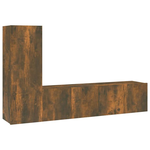 vidaXL 3-tlg. TV-Schrank-Set R&auml;uchereiche Holzwerkstoff
