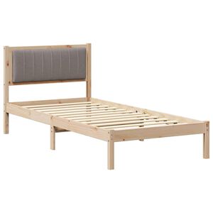 vidaXL Bettgestell mit gepolstertem Kopfteil Taupe 90 x 190 cm