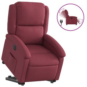 vidaXL Relaxsessel mit Aufstehhilfe Elektrisch Weinrot Stoff