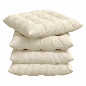 vidaXL Sitzkissen 4 stk. Cordstoff Creme 40 x 40 x 6 cm