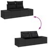 vidaXL Gartensofa-set mit Kissen 12 pcs Schwarz Poly Rattan
