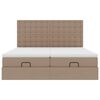 vidaXL Ottoman-Bett mit Matratzen & LEDs Cappuccino-Braun 180x200cm