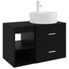 vidaXL Badezimmerm&ouml;bel-Set 2 pcs Schwarze Eiche Holzwerkstoff