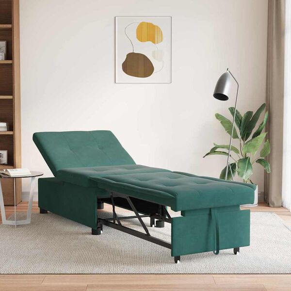 vidaXL Schlafsofa Dunkelgr&uuml;n 194 x 67 x 82 cm Samt