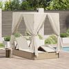 vidaXL Doppelte Sonnenliege Beige 205 x 129 x 200 cm Poly-Rattan
