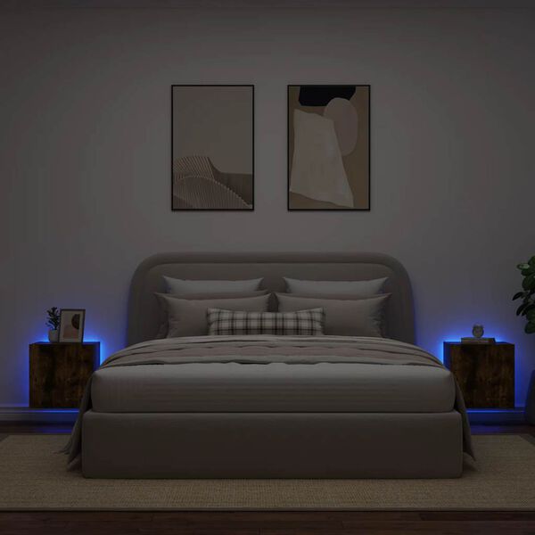 vidaXL TV-Wandschr&auml;nke mit LED-Leuchten 2 Stk. R&auml;uchereiche