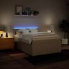 vidaXL Boxspringbett mit Matratze Creme 140x200 cm Stoff