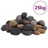 vidaXL Polierte Kiesel 25 kg Mehrfarbig 5-8 cm