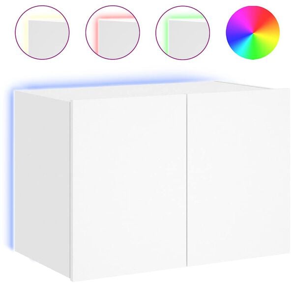 vidaXL TV-Wandschrank mit LED-Leuchten Wei&szlig; 60x35x41 cm