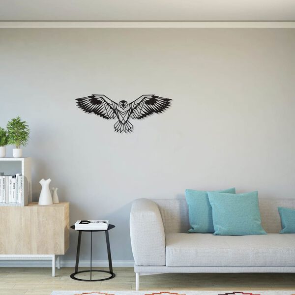 Homemania Wanddekoration Adler 100x44 cm Stahl Schwarz