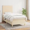 vidaXL Boxspringbett mit Matratze Creme 100x200 cm Stoff