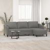 vidaXL 3-Sitzer-Sofa mit Hocker Dunkelgrau 210 cm Stoff