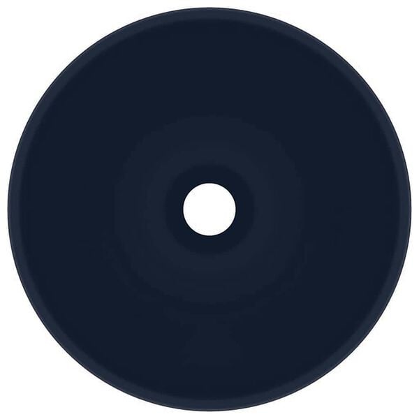 vidaXL Luxus-Waschbecken Rund Matt Dunkelblau 32,5x14 cm Keramik