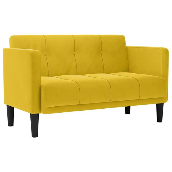 vidaXL Zweisitzer-Sofa Gelb 111 cm Samt