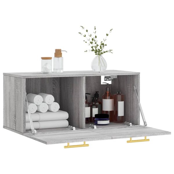 vidaXL Wandschrank Grau Sonoma 80x36,5x35 cm Holzwerkstoff