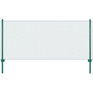 vidaXL Maschendrahtzaun mit Pfosten Stahl 25 x 0,75 m Gr&uuml;n