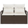 vidaXL Garten-Sofa mit Kissen 120 x 62 x 69 cm Poly-Rattan
