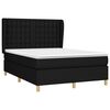 vidaXL Boxspringbett mit Matratze Schwarz 140x190 cm Stoff