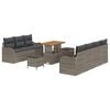 vidaXL Garten-Sofa-Set mit Kissen mit Speicher 10 pcs Grau