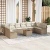 vidaXL Gartensofa-set mit Kissen 11 pcs Beige Poly-Rattan