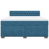 vidaXL Boxspringbett mit Matratze Blau 180x200 cm Samt
