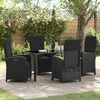 vidaXL Garten Essgruppe mit Kissen 5 pcs Schwarz Poly-Rattan