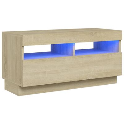 vidaXL TV-Schrank mit LED-Leuchten Sonoma-Eiche 80x35x40 cm