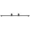 vidaXL Schiebet&uuml;rbeschlag-Set 200 cm Stahl Schwarz