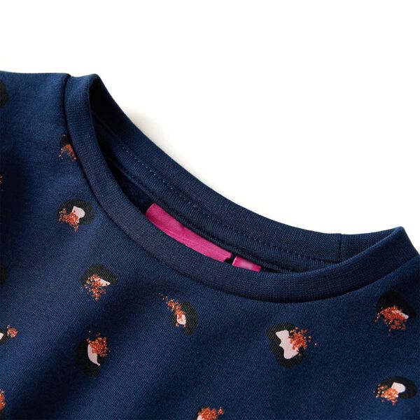 Kinderkleid mit Langen &Auml;rmeln Marineblau 104