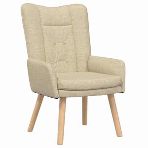 vidaXL Sessel Creme 63 x 67 x 94 cm Stoff und Sperrholz