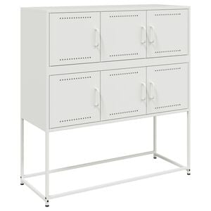 vidaXL Sideboard Wei&szlig; 100,5x39x107 cm Stahl