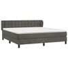 vidaXL Boxspringbett mit Matratze Dunkelgrau 180x200 cm Samt