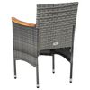vidaXL 7-tlg. Garten-Essgruppe Poly Rattan Grau
