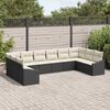 vidaXL Sofa Set mit Kissen 10 pcs Schwarz Poly-Rattan