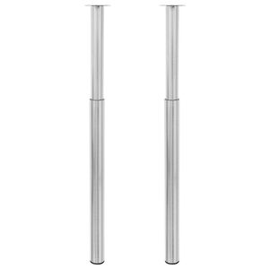 2 x Teleskopfu&szlig; St&uuml;tzfu&szlig; Tischbein Edelstahl 710mm-1100mm