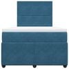 vidaXL Boxspringbett mit Matratze Blau 120x200 cm Samt