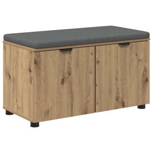 vidaXL Flurbank mit Kissen mit Speicher Artisan-Eiche 80 x 46 x 46 cm