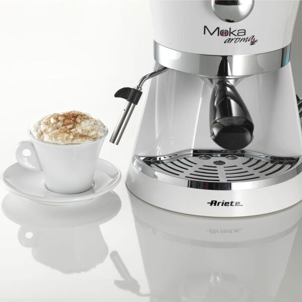 Ariete Espressomaschine in Espressokannen-Design Moka Aroma 850 W Wei&szlig;