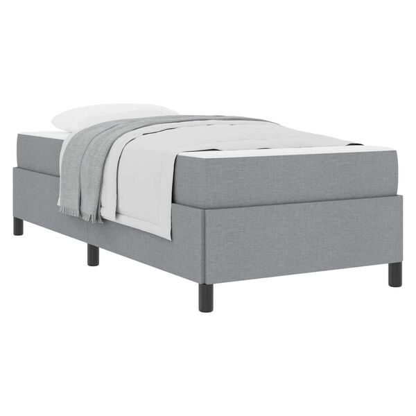 vidaXL Boxspringbett mit Matratze Hellgrau 90 x 190 cm Stoff