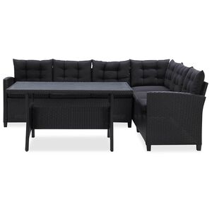 vidaXL Gartenm&ouml;bel-Sets Schwarz Poly-Rattan