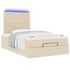 vidaXL Ottoman-Bett mit Matratze & LEDs Creme 120x190 cm Stoff