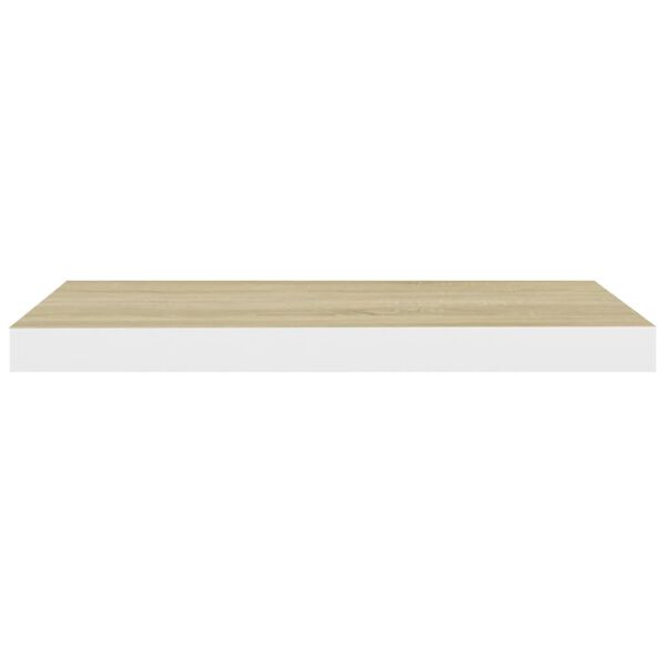 vidaXL Schweberegal Eichen-Optik und Weiß 60x23,5x3,8 cm MDF