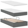 vidaXL Bett mit Stauraum und LED Dunkelgrau 90 x 190 cm Polyester