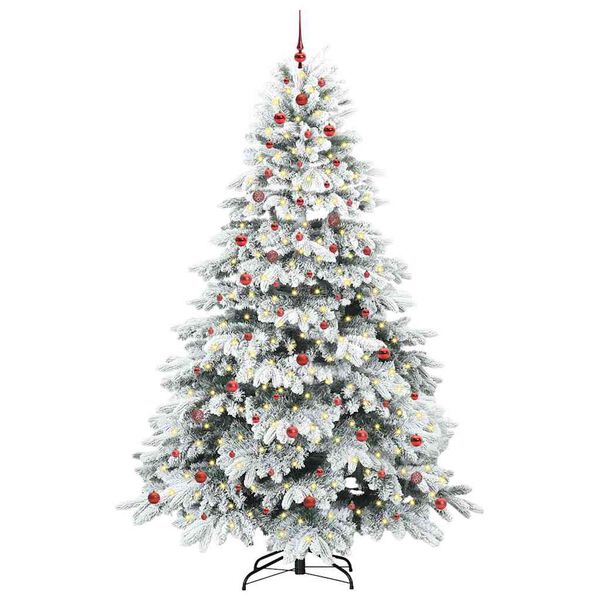 vidaXL K&uuml;nstlicher Weihnachtsbaum mit 300 LEDs Wei&szlig; 240 cm PE und PVC