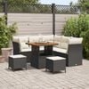 vidaXL Garten-Sofa-Set mit Kissen mit Speicher 8 pcs Schwarz und Creme
